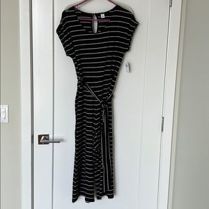 Old Navy Black Striped Jumpsuit Small Petite NWT